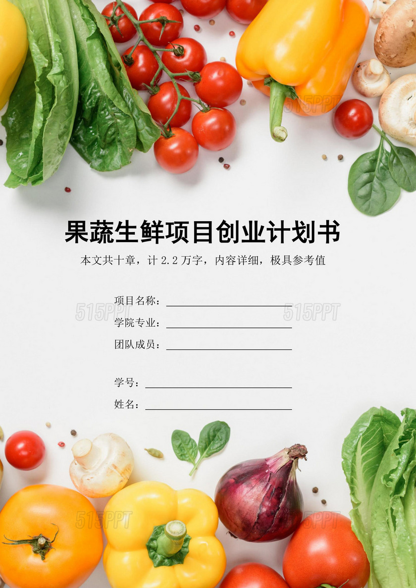 果蔬生鲜项目创业计划书生鲜项目商业计划书