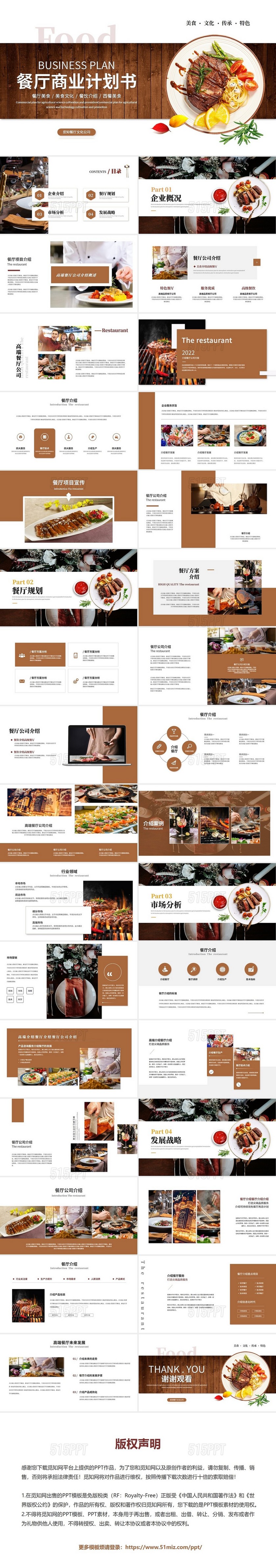 简约实拍风餐厅商业计划书餐厅介绍企业介绍ppt模板