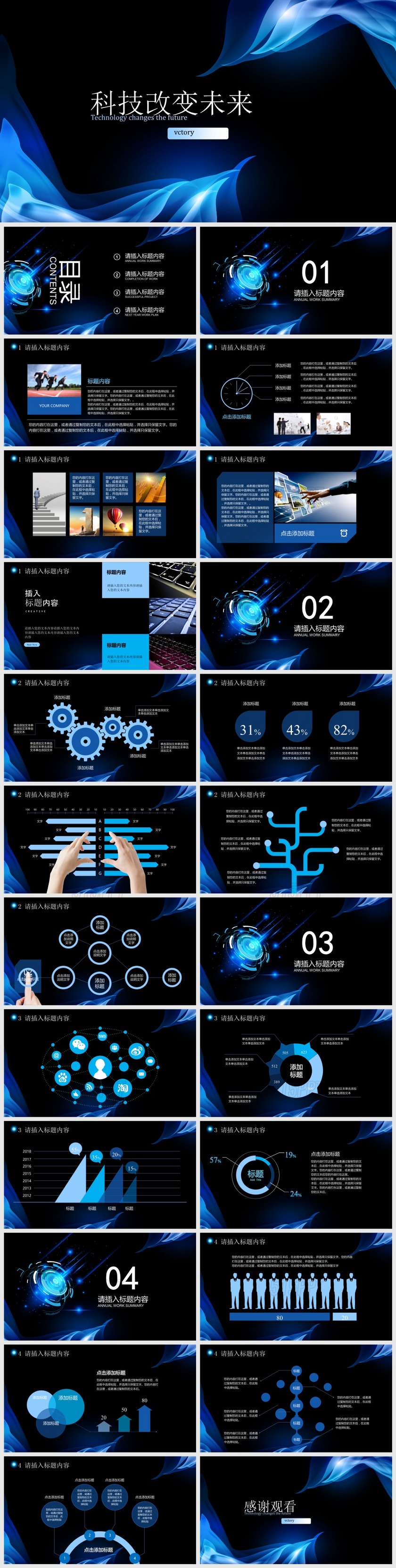 蓝色炫酷科技感科技未来PPT模板