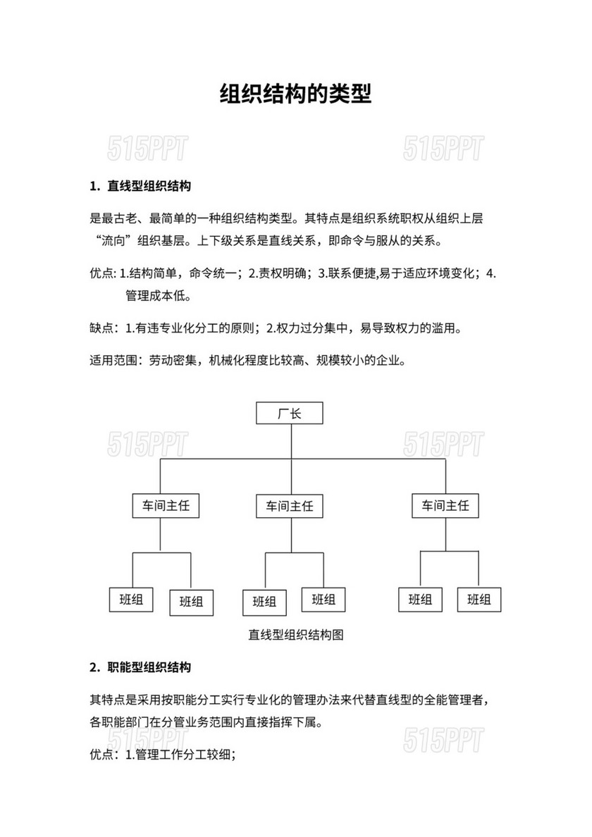 组织结构的类型