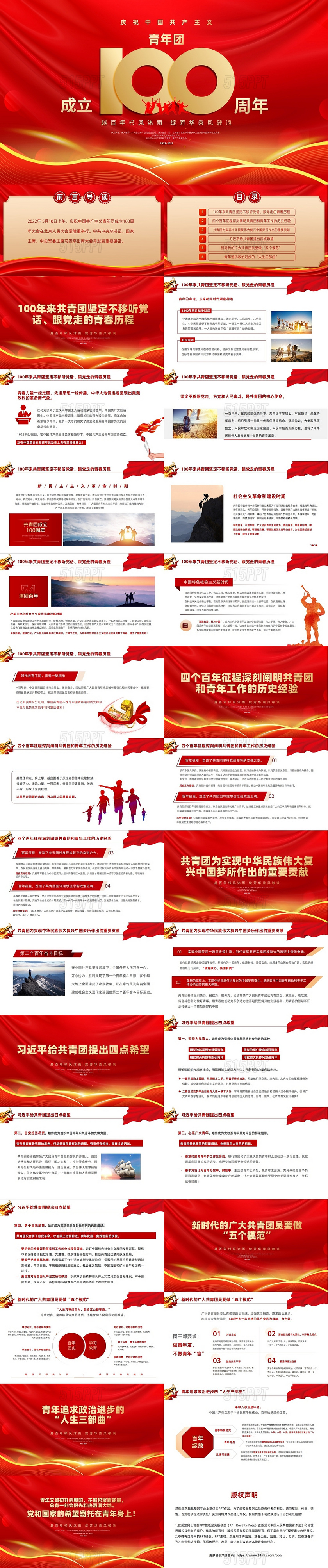 党建红色当政风庆祝中国共青团成立100周年大会党课