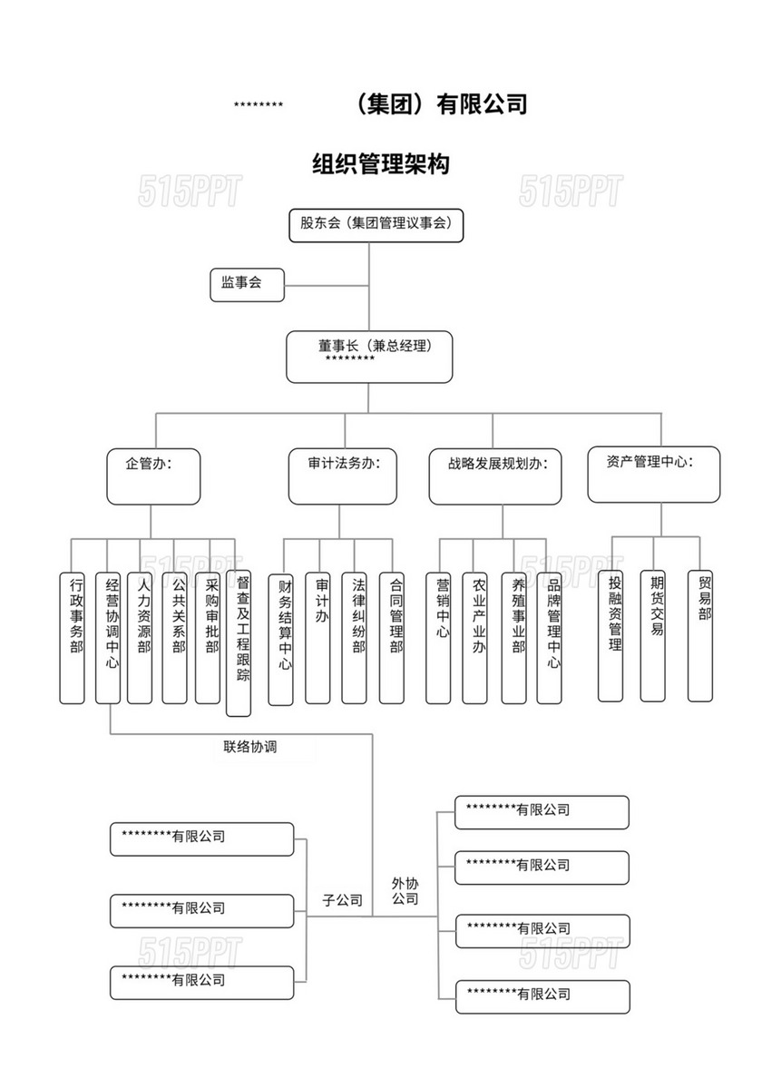 集团公司组织架构及岗位设置