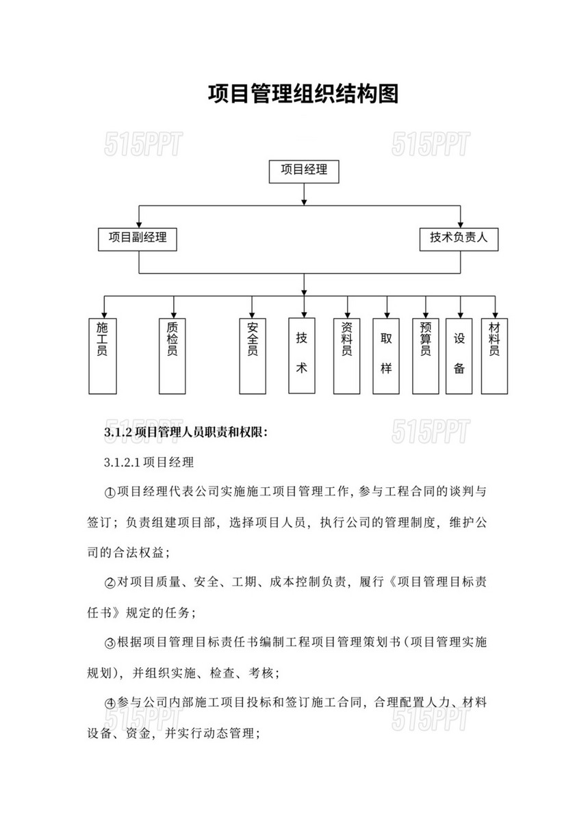 项目管理组织结构图样板