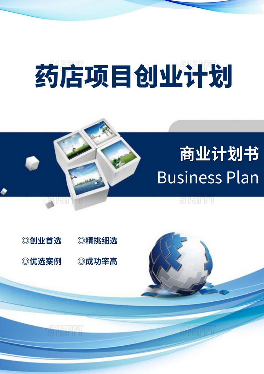 蓝白色简洁创新创业项目计划书商业计划书模板