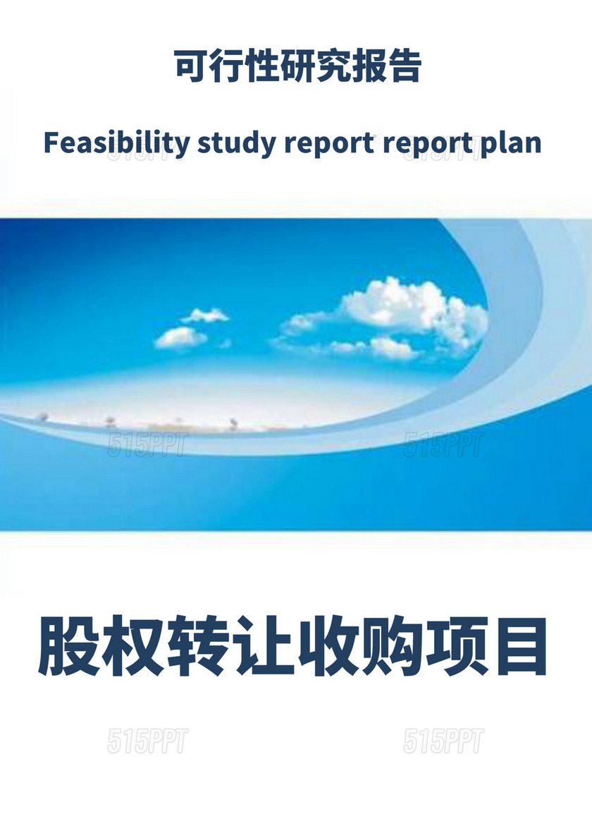 蓝色简洁项目可行性研究报告工程项目可行性报告模板