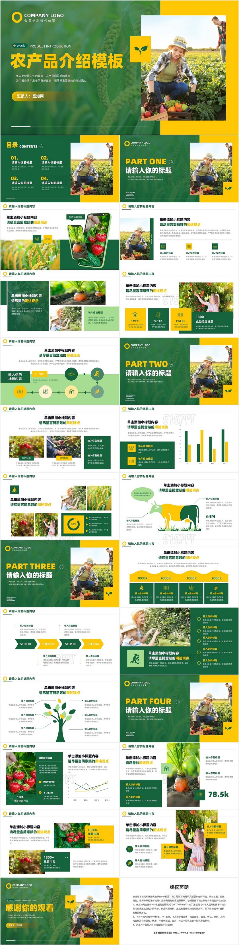 绿色农产品介绍推广营销宣传PPT模板