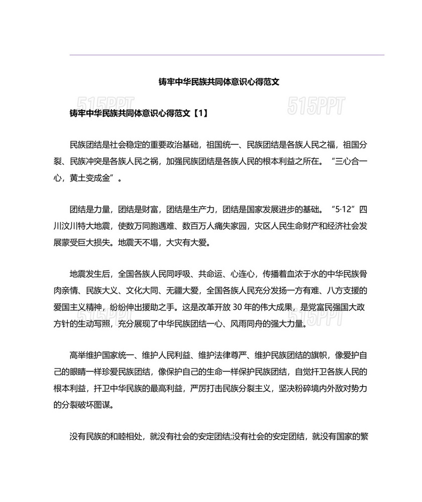 筑牢民族团结共同体意识研讨发言材料