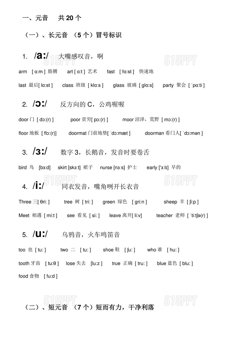 英语音标自然拼读