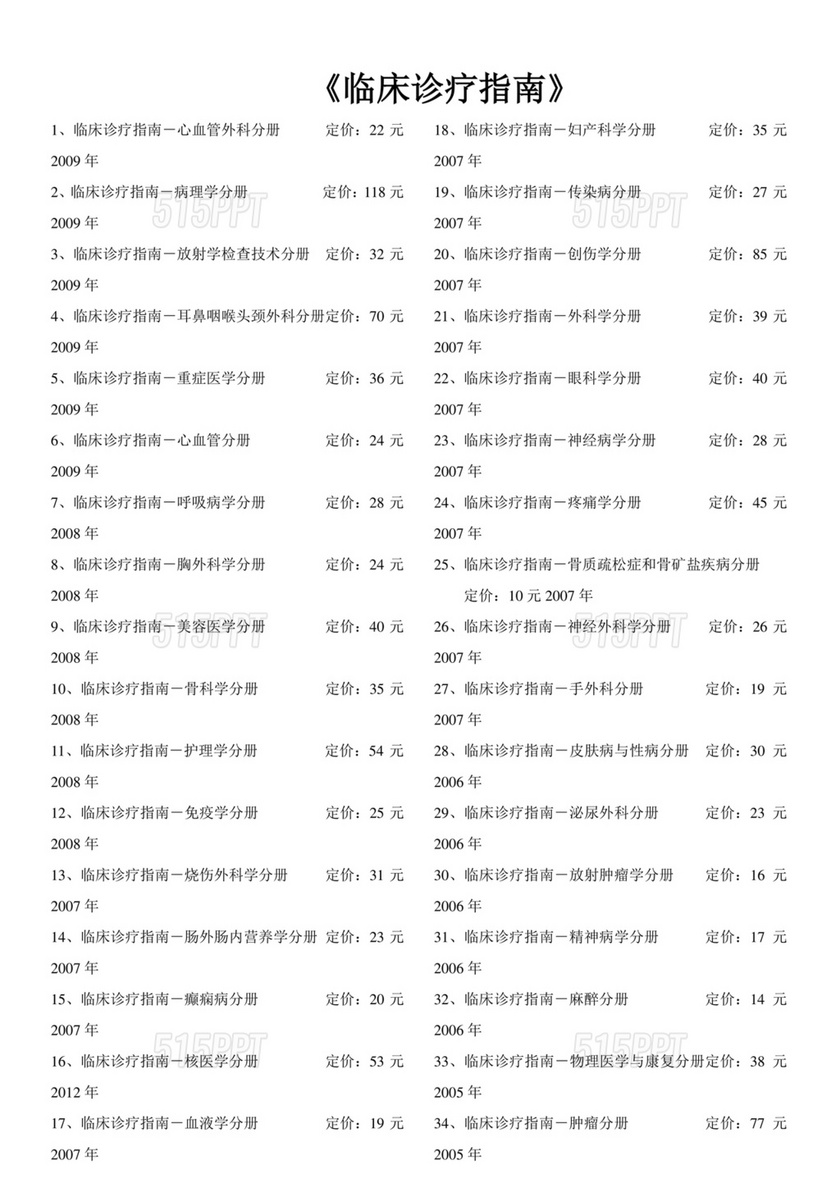 临床诊疗指南 最新版