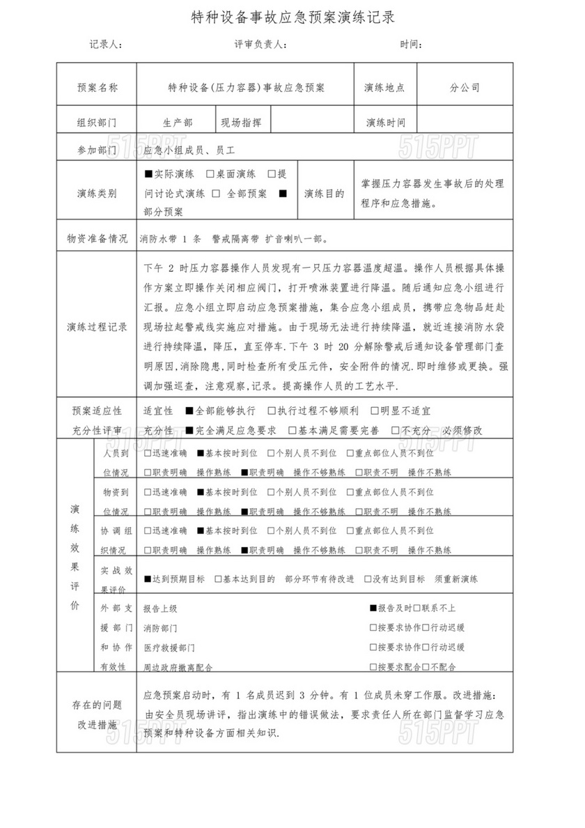 特种设备应急预案