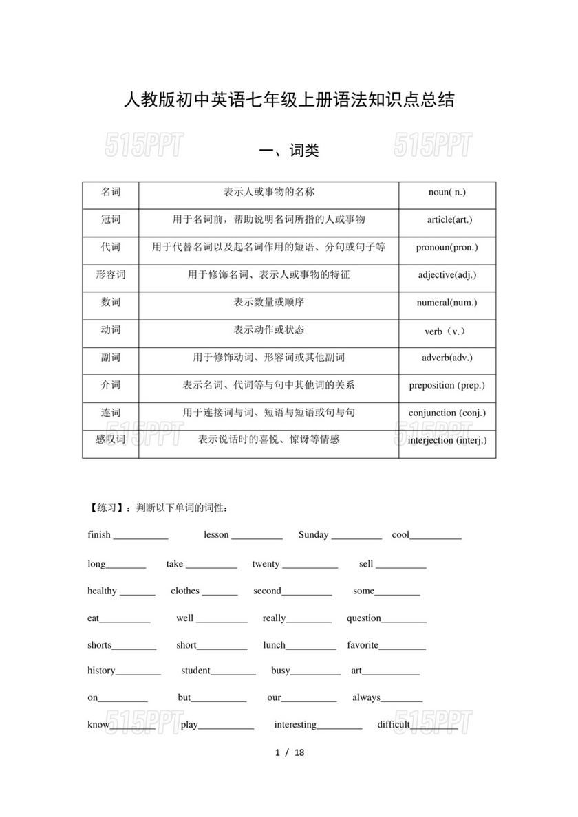 初中英语知识点