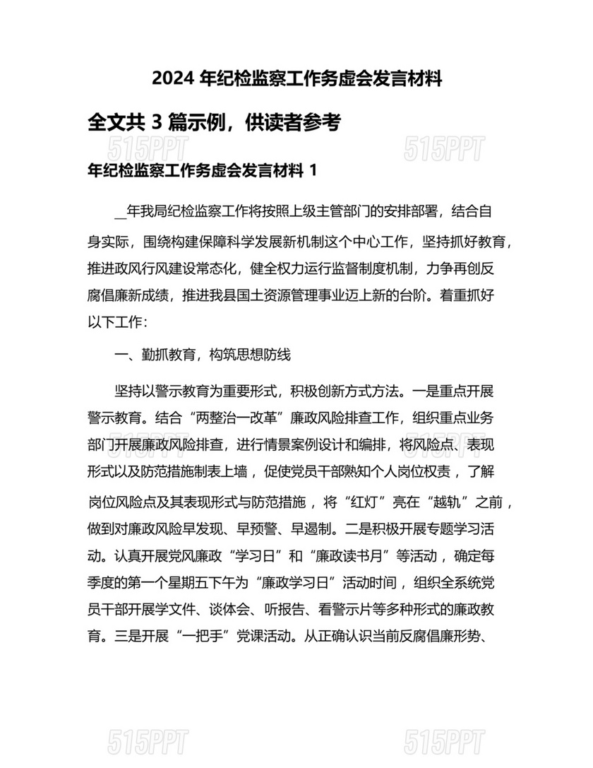 2024年务虚会发言材料