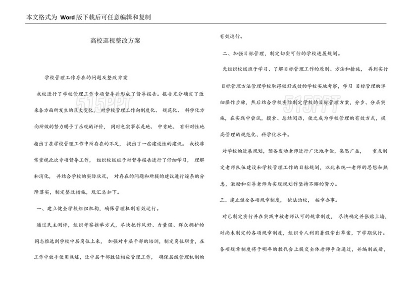 高校巡视整改报告