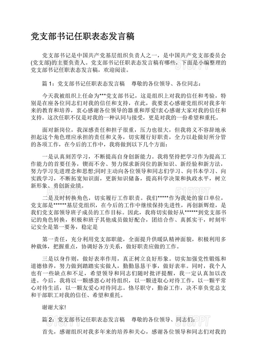 支部书记廉洁谈话表态发言