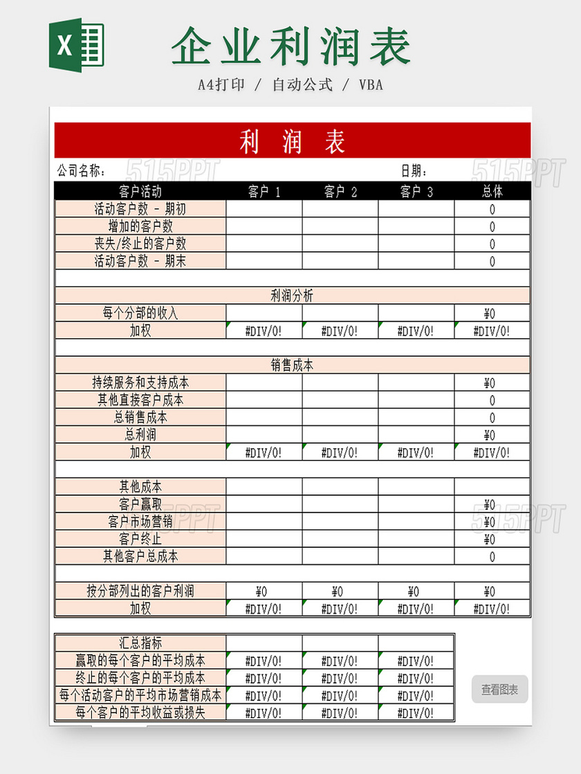 企业利润表