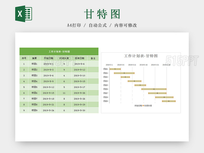 工作计划甘特图