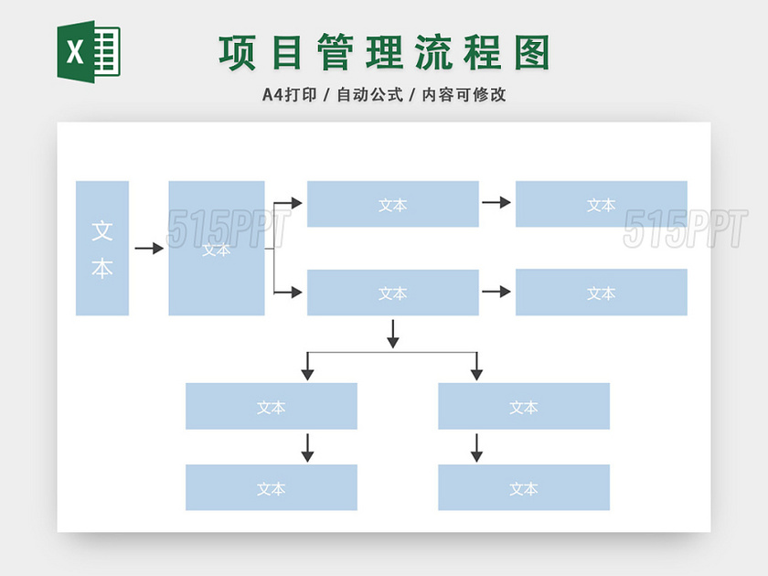 项目管理流程图模板EXCEL表