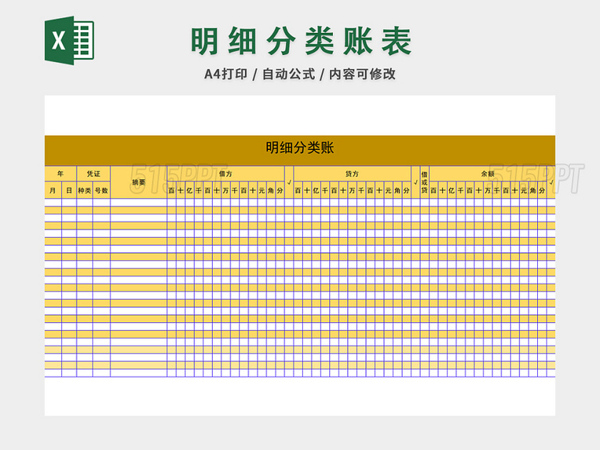 明细分类账表