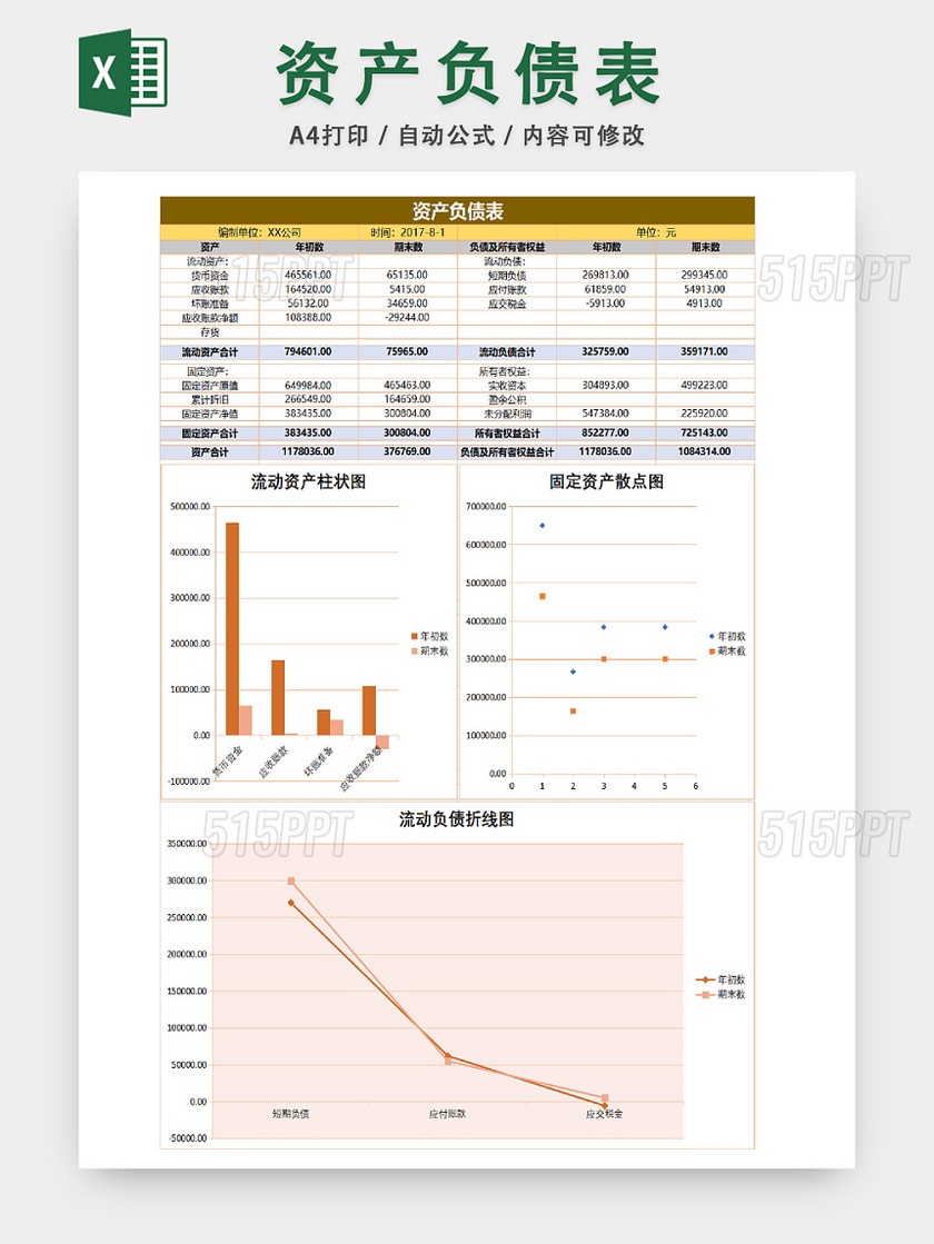 企业负债资金记录统计表