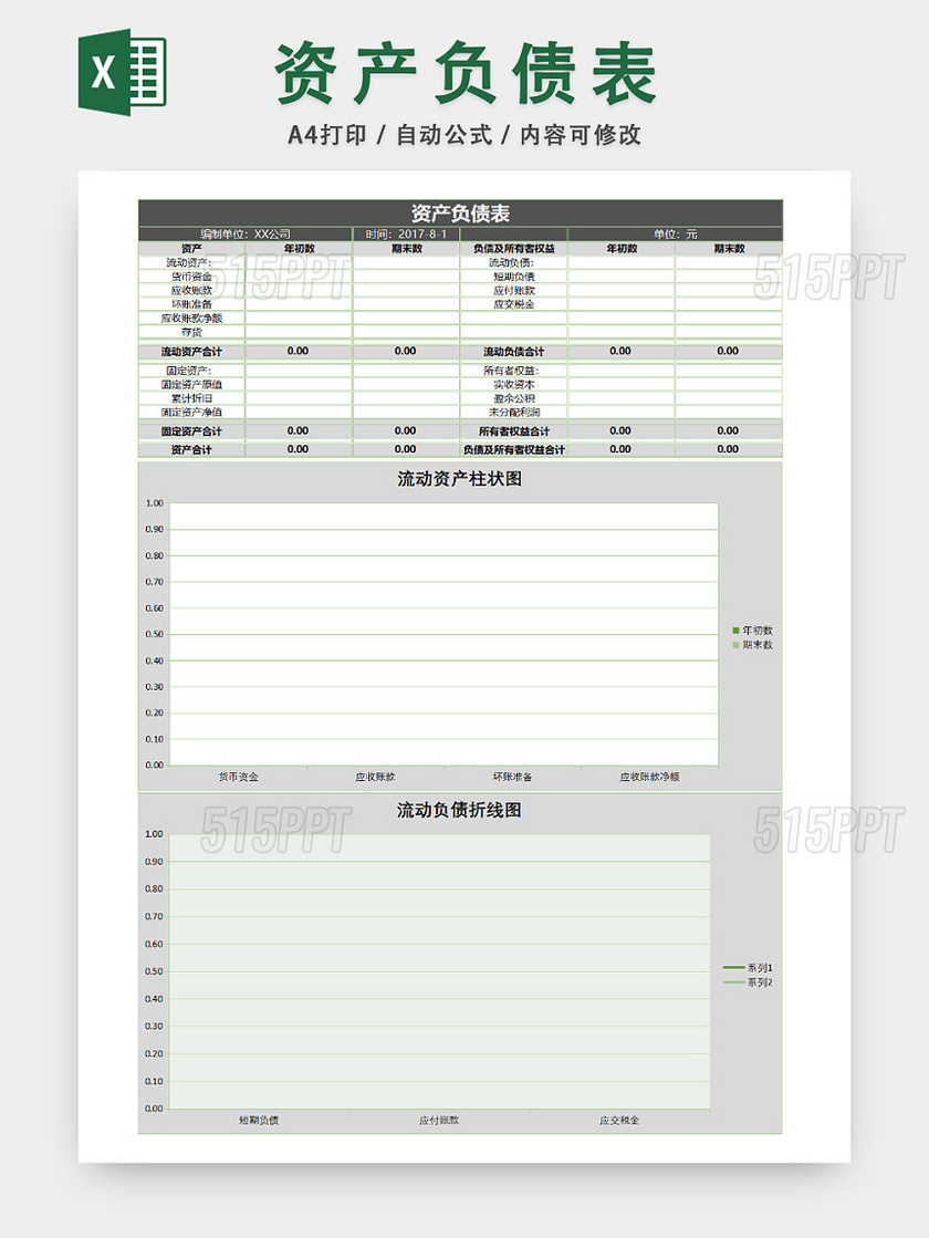 企业资金负债记录表