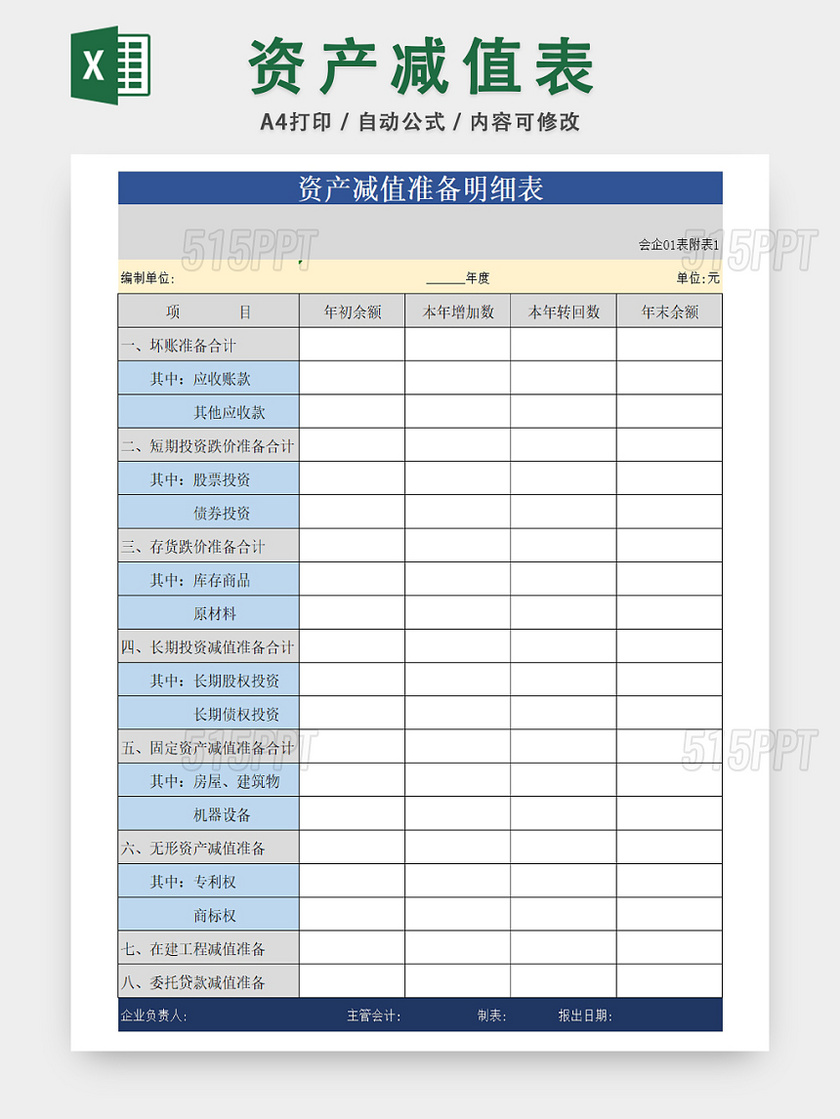 企业资金负债信息记录表