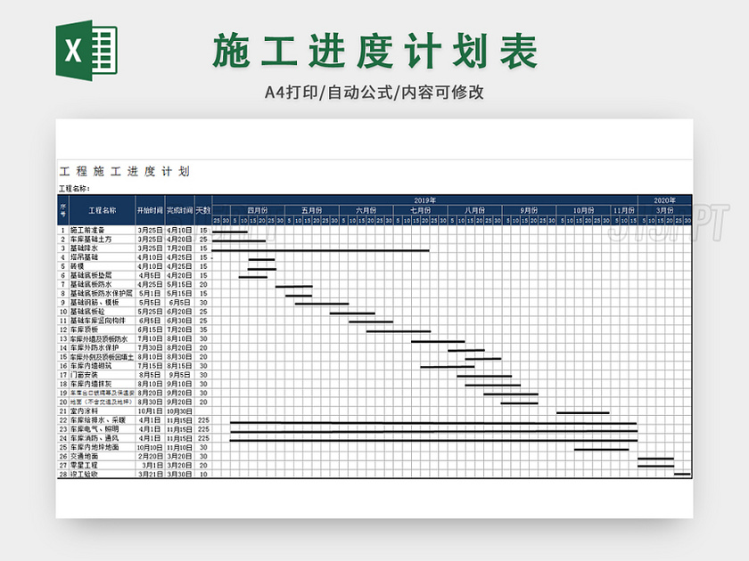 工程施工进程计划