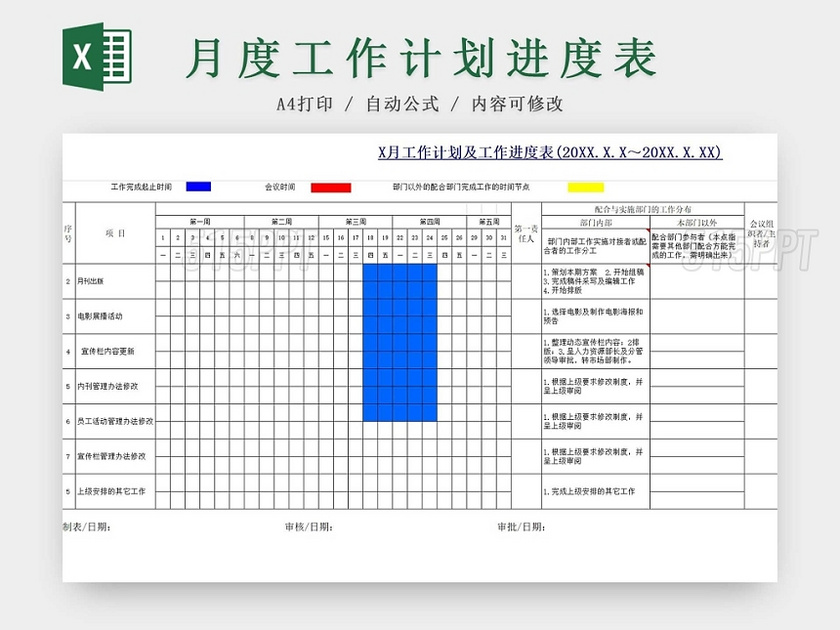 月工作计划总结表工作目标