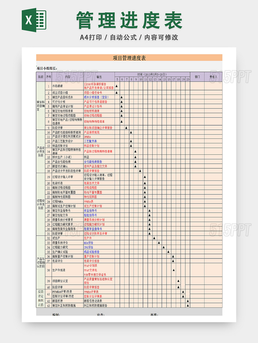 企业项目流程详情统计表