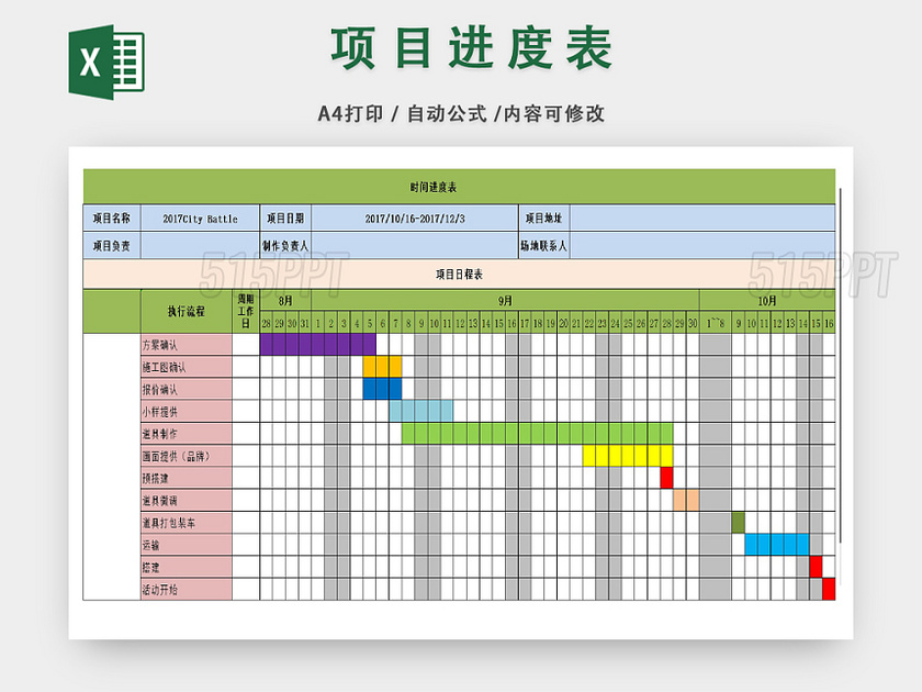 企业项目进度详情统计表