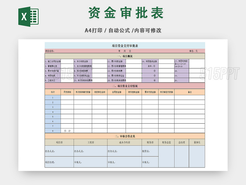 企业资金审批详情单