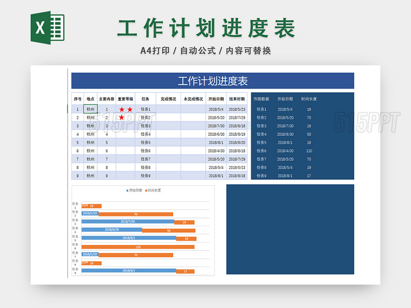 工作计划进度表