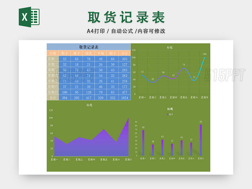 企业产品取出记录统计表