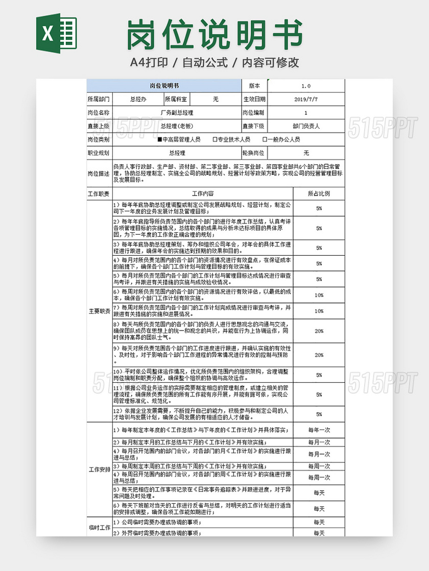 岗位说明书