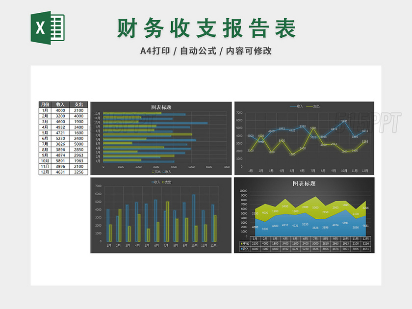 财务收支记账报告表