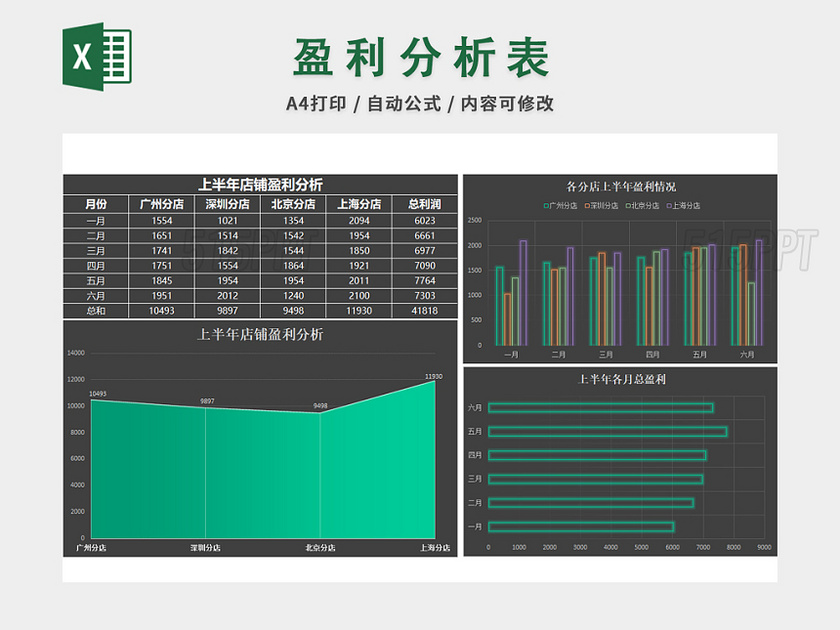 记账本财务收支盈利记录表