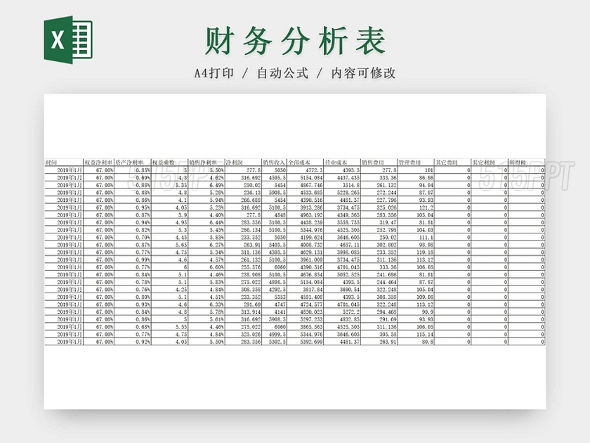 黑白简约公司财务报表财务分析报告