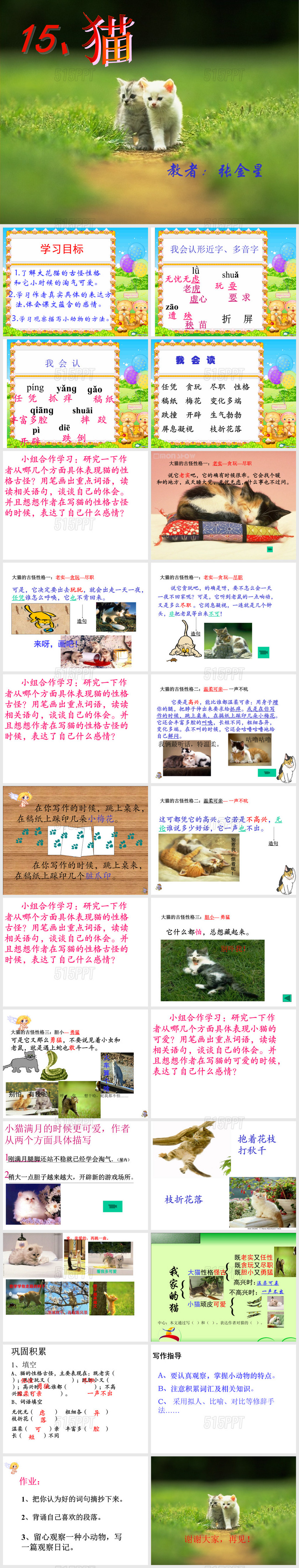 人教版四年级语文上册猫的课件