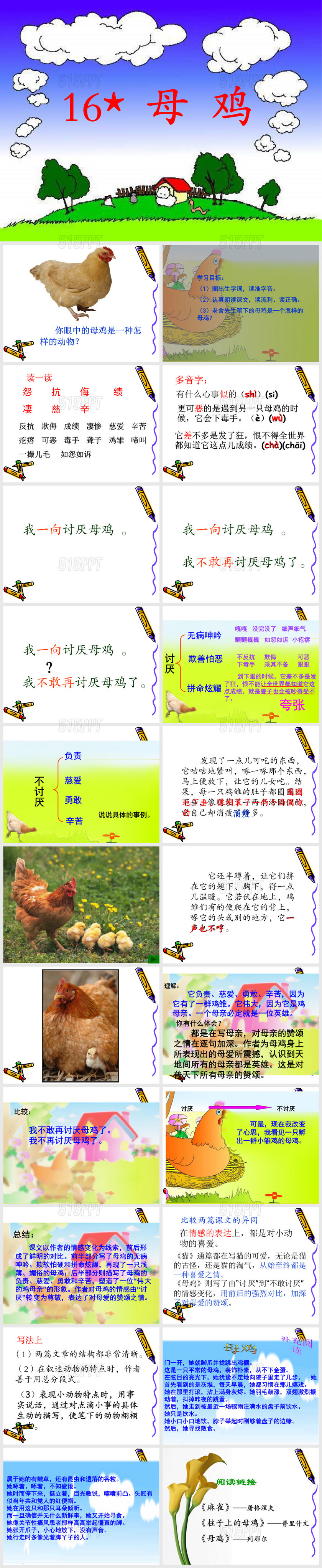 《母鸡》ppt