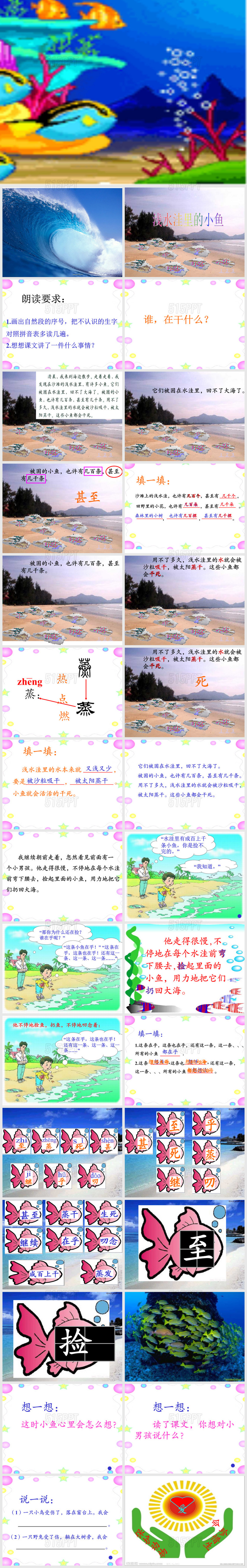 人教版小学语文二年级上册《浅水洼里的小鱼》PPT课件