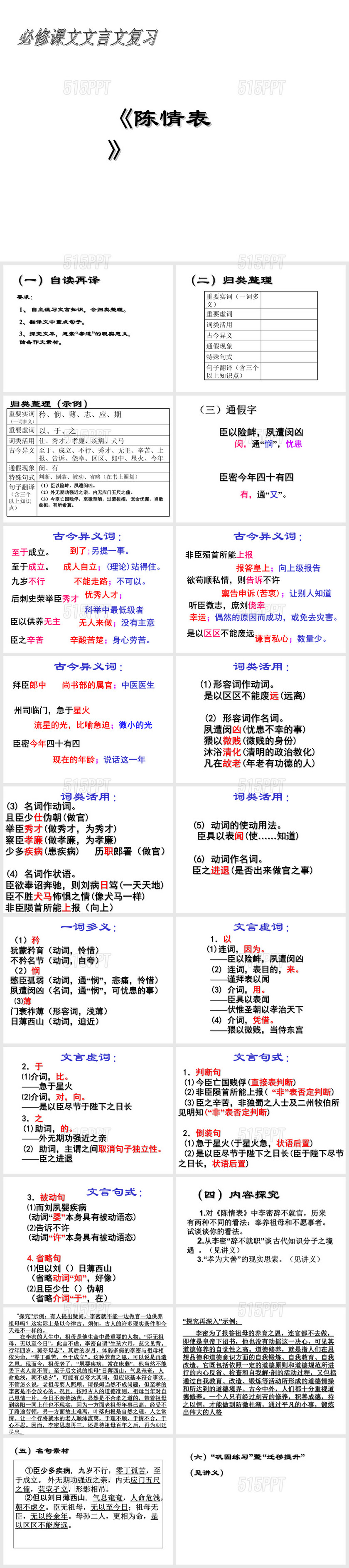 《陈情表》复习课件