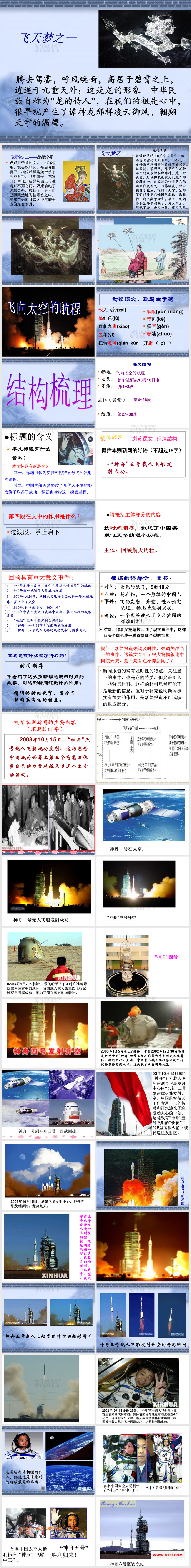 《飞向太空的航程》ppt