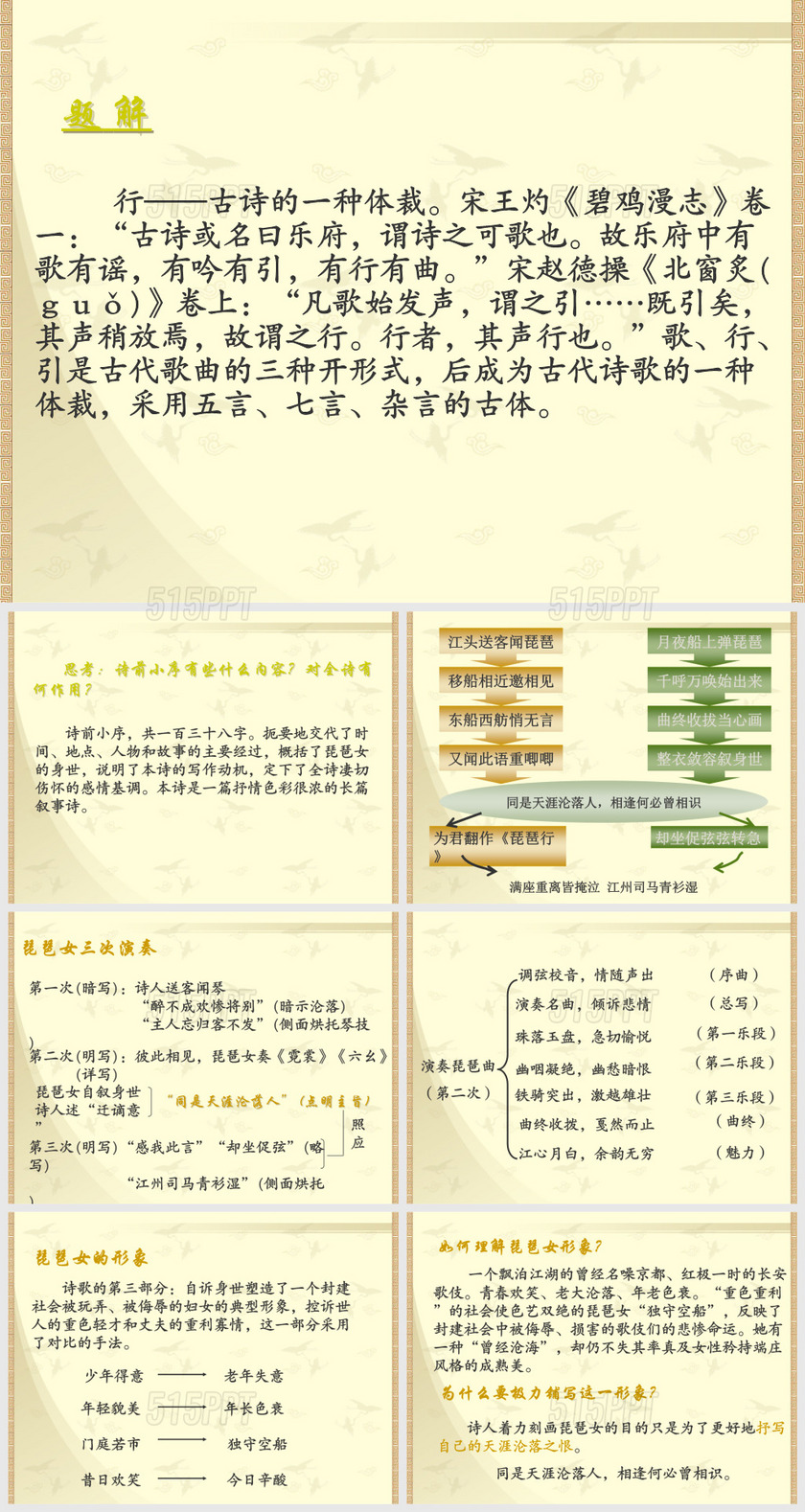 《琵琶行》结构、人物形象及主题分析