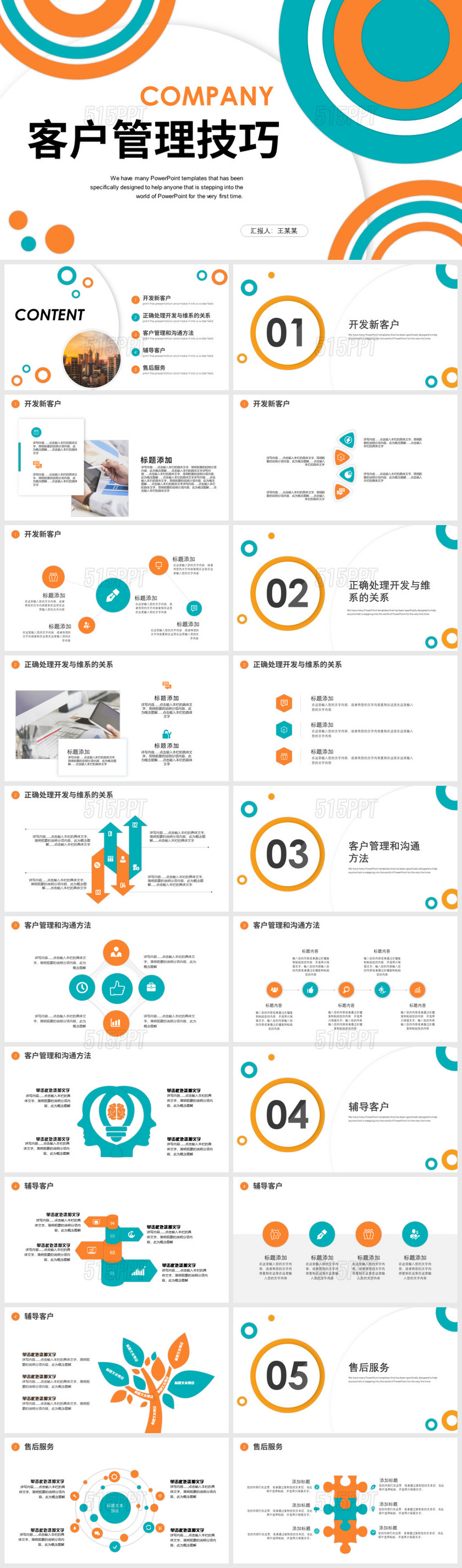 简约客户管理技巧企业培训PPT