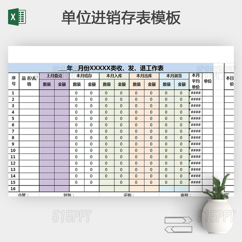 单位进销存表模板