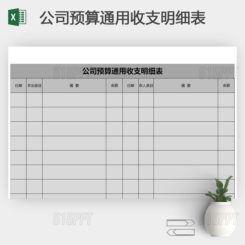 公司预算通用收支明细表