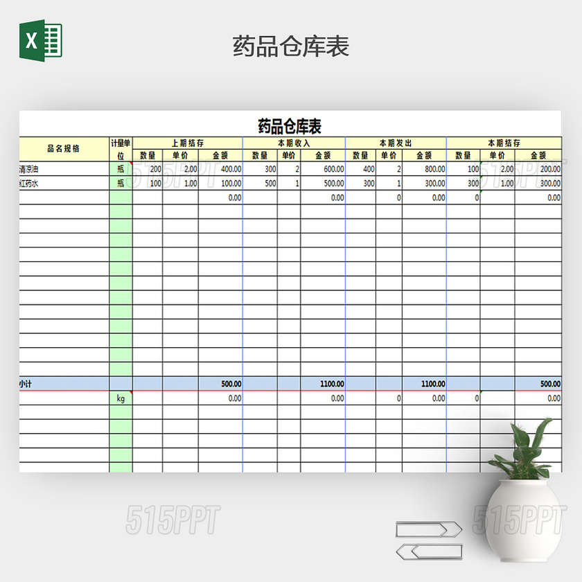 药品仓库盘点表下载