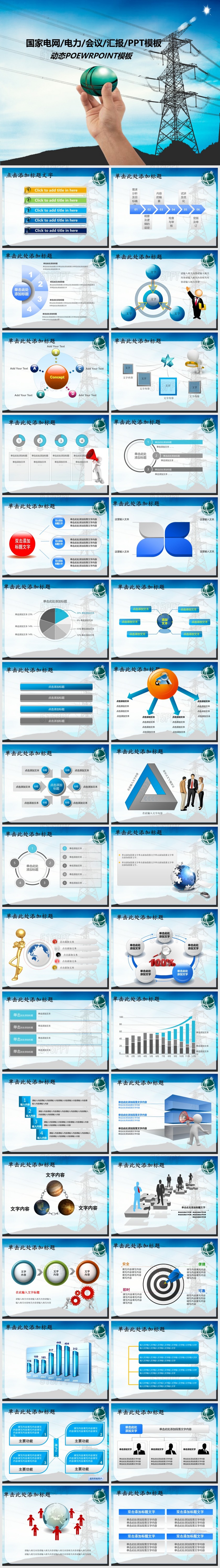国家电网电力会议汇报PPT模板