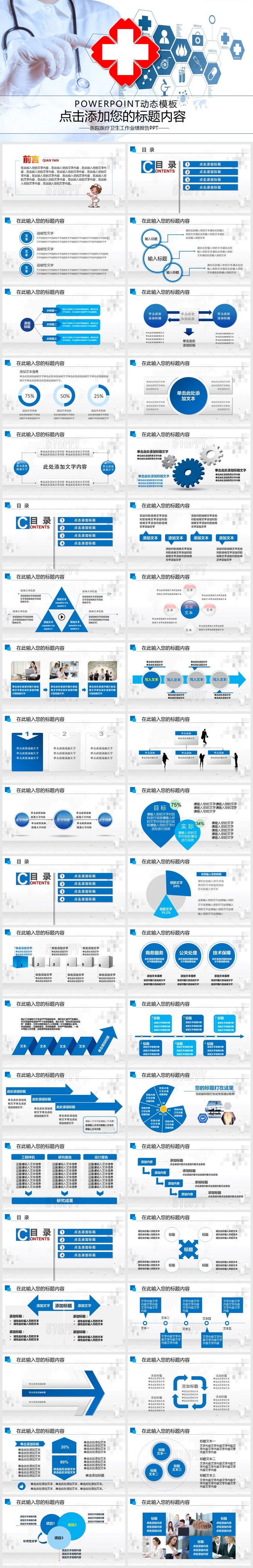 医院医疗卫生工作业绩PPT模板
