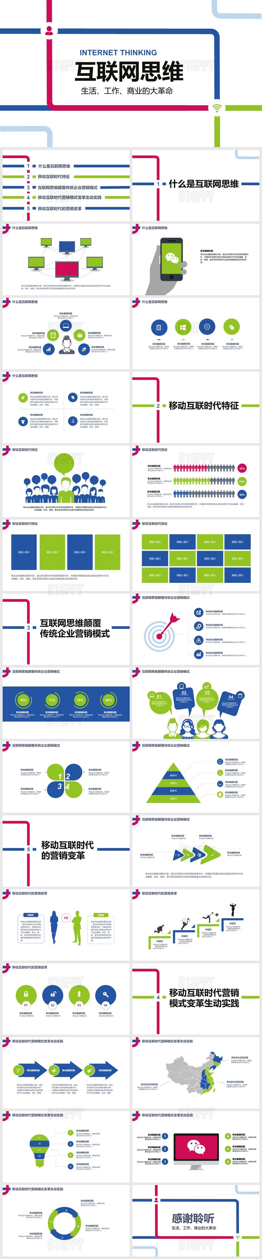 互联网思维通用PPT模板