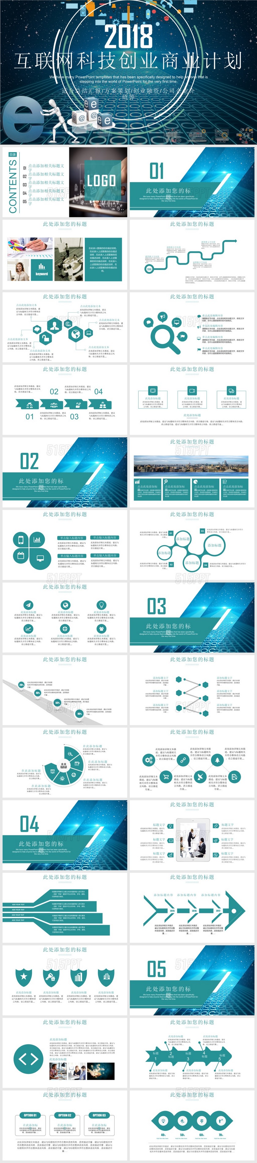 互联网科技创业商业计划PPT模版